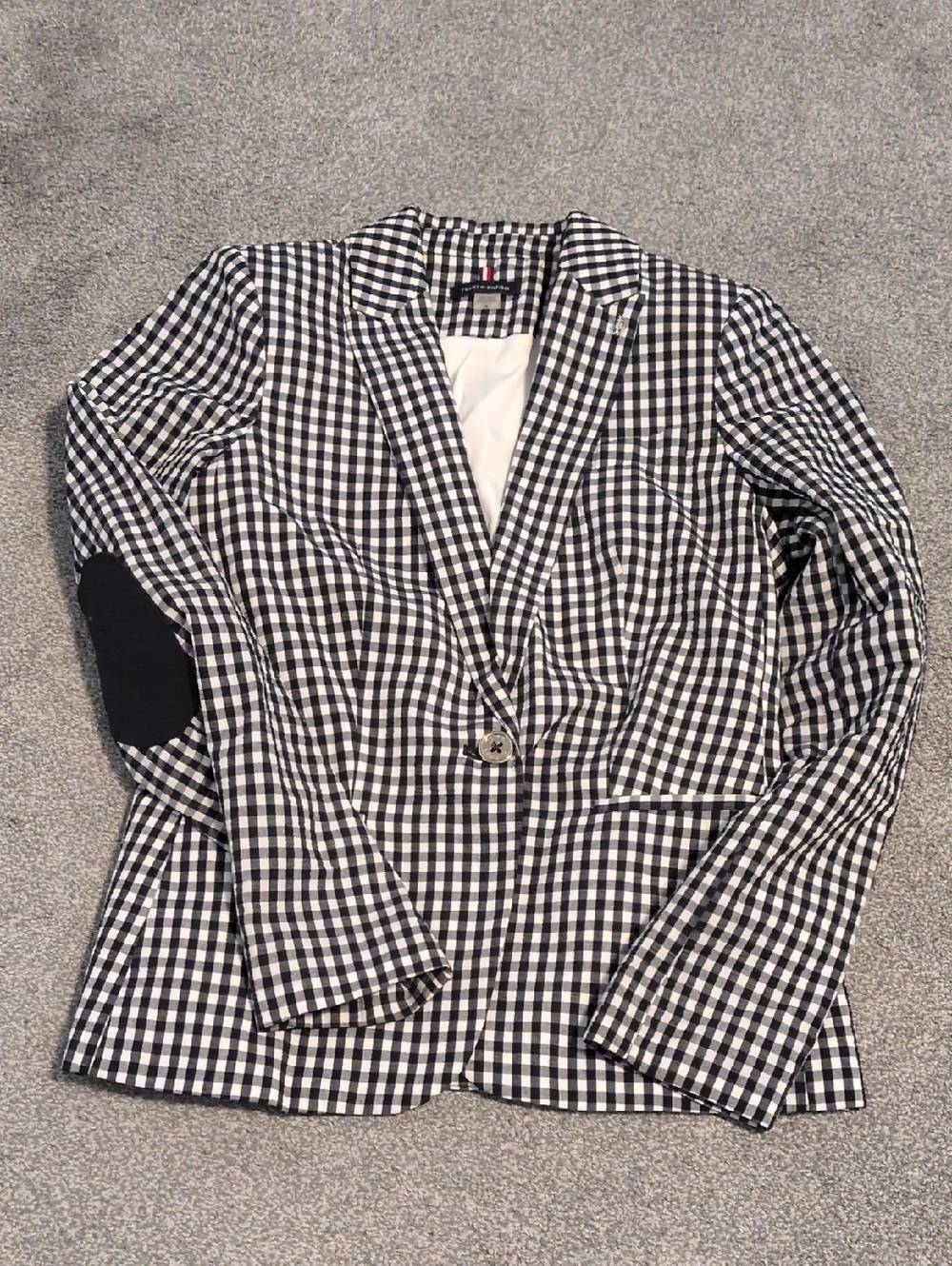 Tommy Hilfiger Black And White Gingham Blazer Size 6